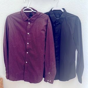 H&M Mens Dress Shirts 2 Pack - H & M Mens Slim Fit Easy-iron Shirts Multipack, L